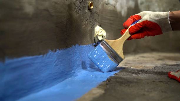 Commercial Waterproofing project at a Pineville, NC business property by SJ Waterproofing Pros